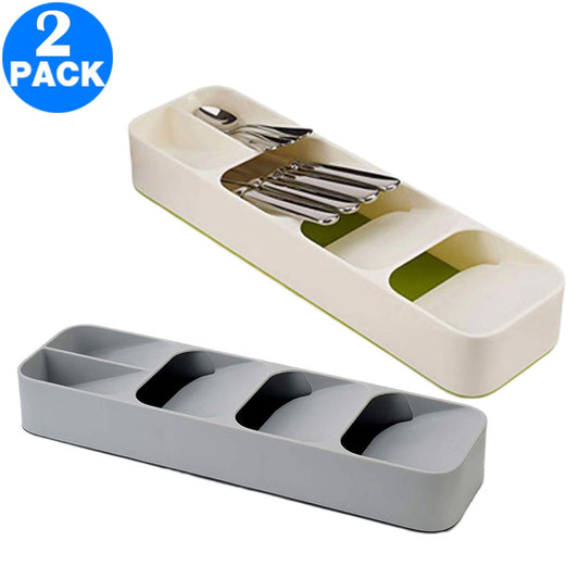 2 Pack Kitchen Drawer Cutlery Organizers