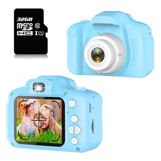 Kids Camera 1080P Action Camera Compact Digital Camera Toy with 32G Card Blue
