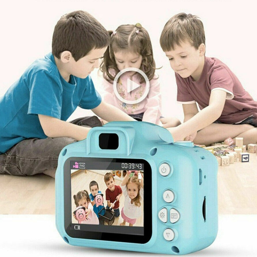 Kids Camera 1080P Action Camera Compact Digital Camera Toy with 32G Card Blue