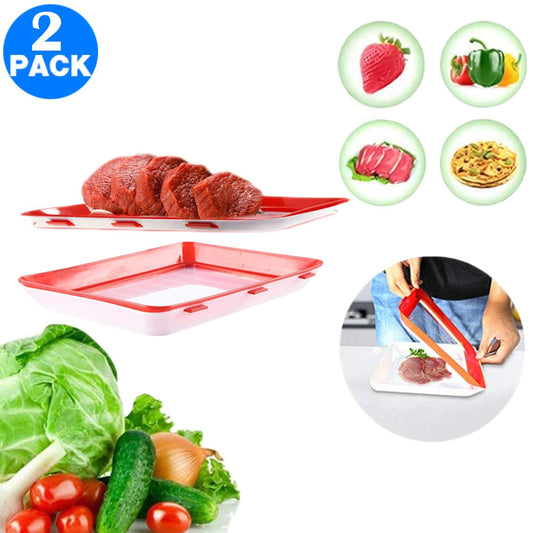 2 X Kitchen Food Storage Container Food Preservation Trays