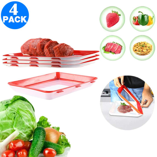 4 X Kitchen Food Storage Container Food Preservation Trays