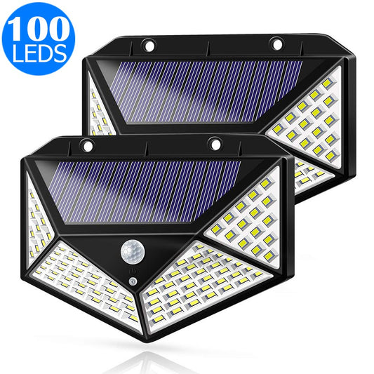 2 X 100 LEDs 4 Side Illumination Solar Powered Motion Sensor Lights