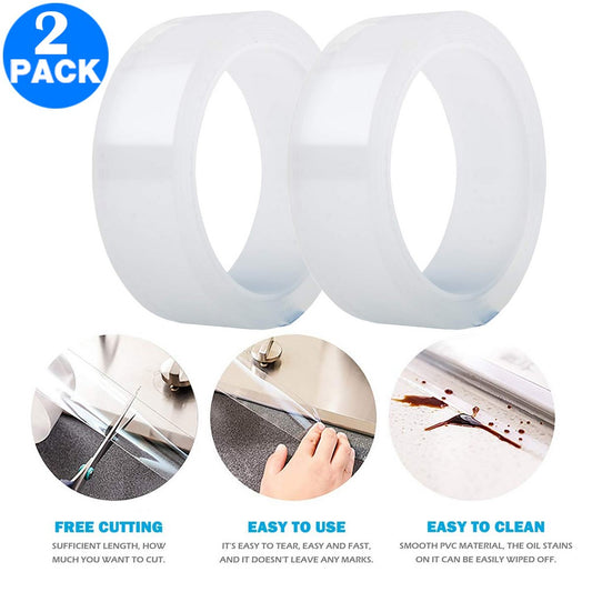 2 Pack 5cmx10m Kitchen Oilproof Transparent Tapes