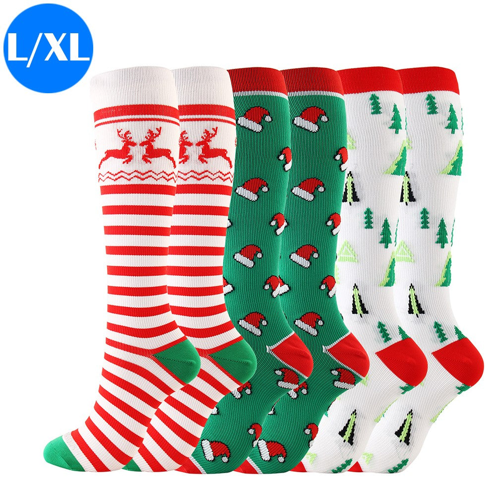 6 Pairs Christmas Compression Socks Style 2 L XL