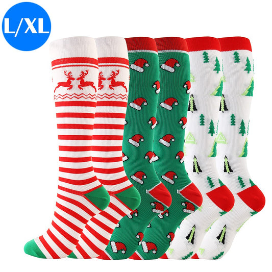 6 Pairs Christmas Compression Socks Style 2 L XL