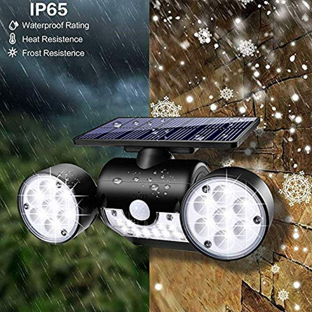 2 X 30 LED Dual Heads Motion Sensor Solar Powered Lights Wall Lights