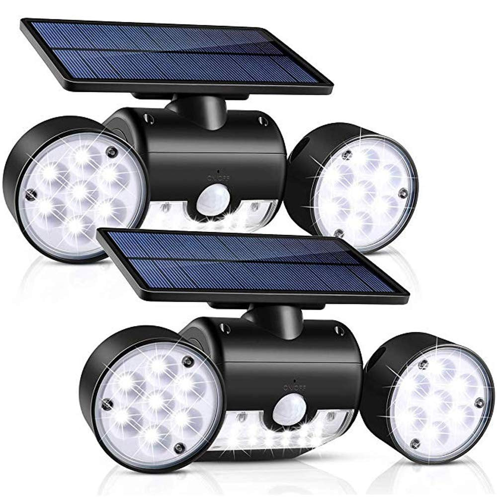 2 X 30 LED Dual Heads Motion Sensor Solar Powered Lights Wall Lights