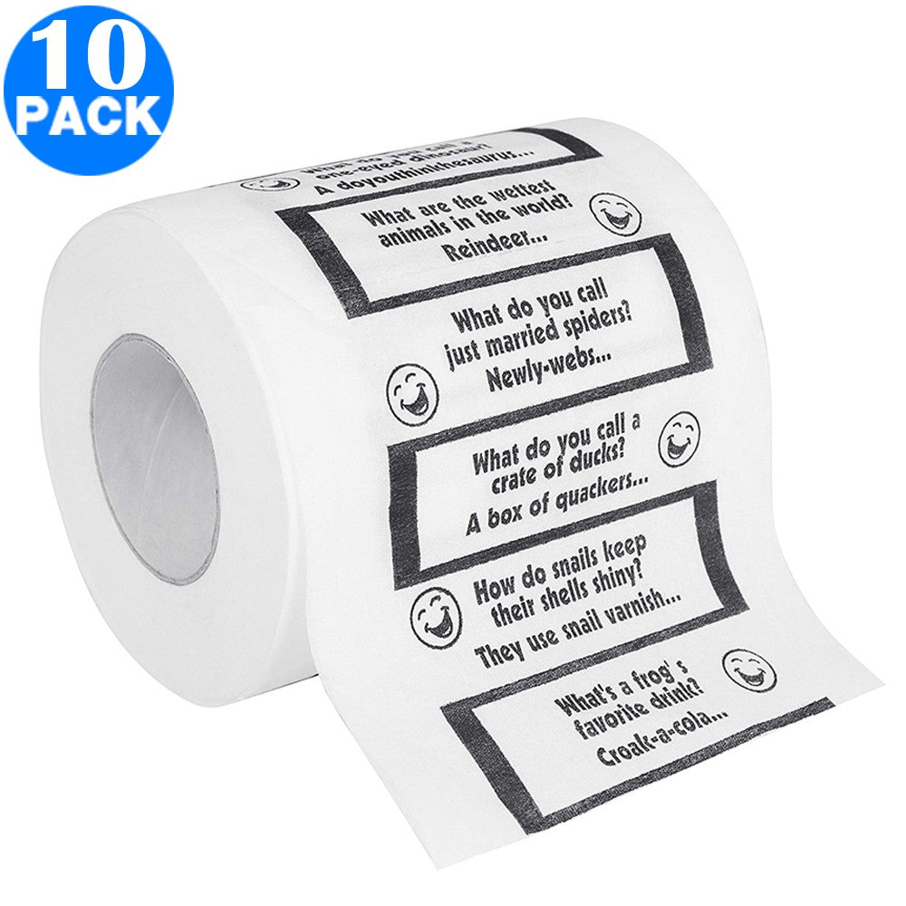 10 X Christmas Creative Joke Printed Toilet Paper Rolls