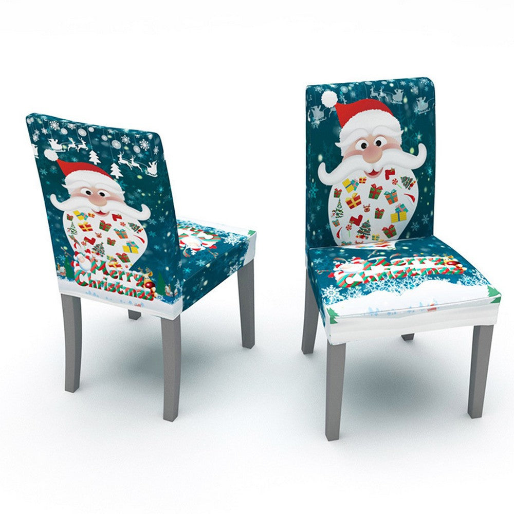 6 X Christmas Stretch Removable Washable Dining Chair Covers Seat Slipcovers Style 3