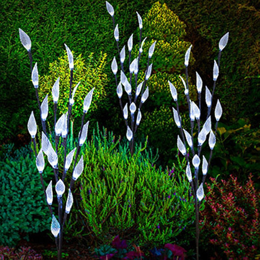 3 In 1 Solar Lights Branch Tree Leaf Lamps 60LEDs Christmas Lights White