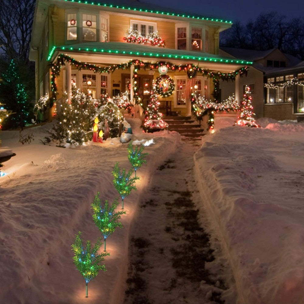 4 X Christmas Decorative Trees Solar Powered Lights for Garden