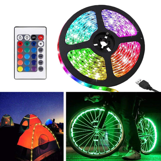 1M-2M-3M-4M-5M Remote Control Stickable RGB LED Strips Lights