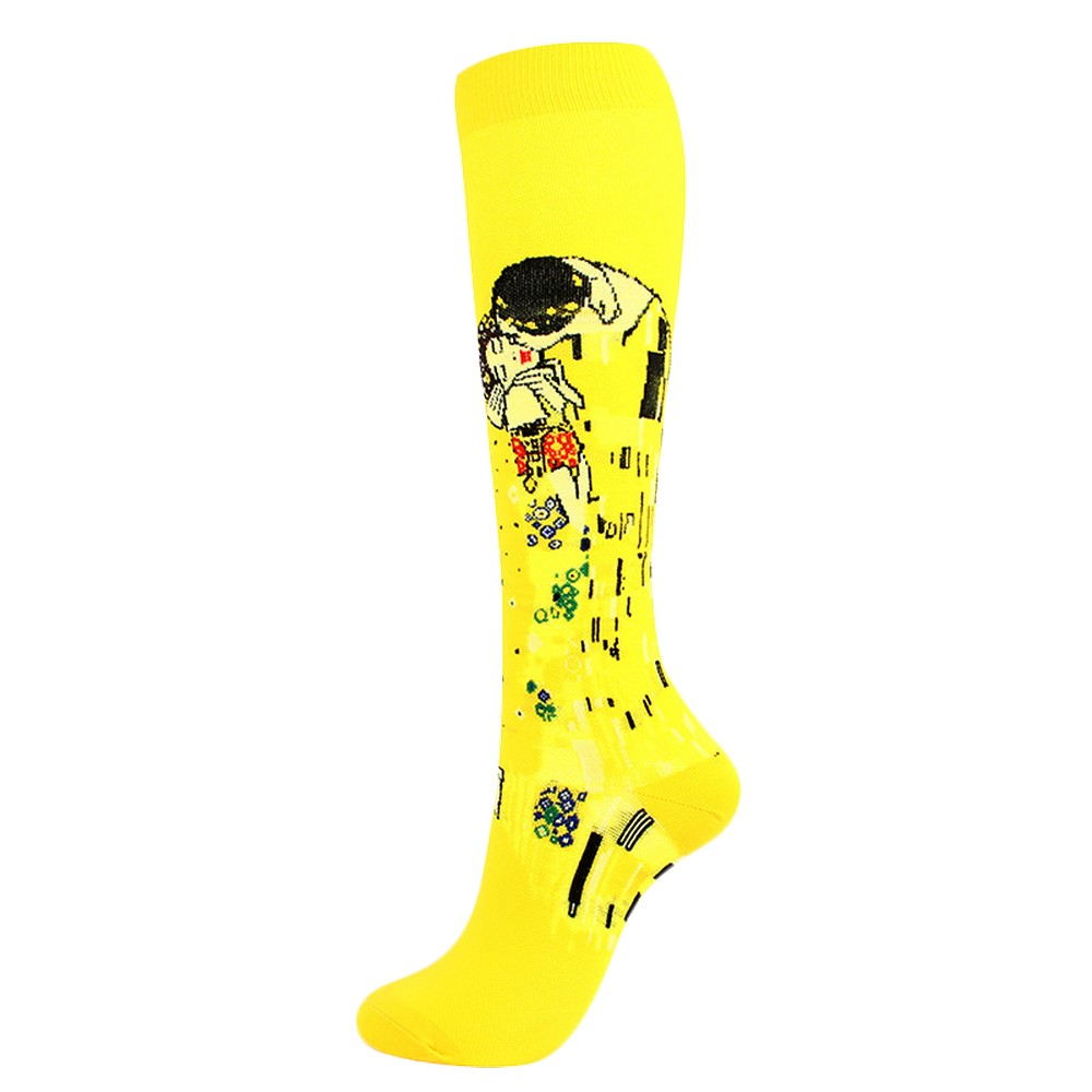 6 Pairs Famous Painting Compression Socks L