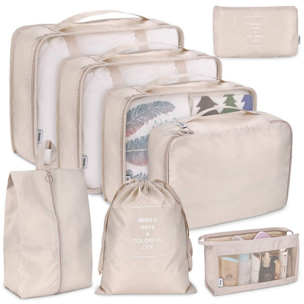8PCS Travel Luggage Packing Cubes Organizers Set Pink