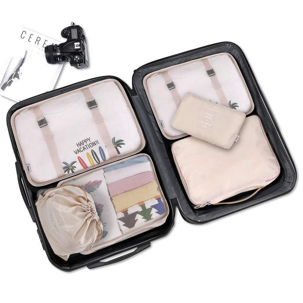 8PCS Travel Luggage Packing Cubes Organizers Set Pink