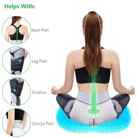 Honeycomb Design Soft Gel Seat Cushion with Groove Design