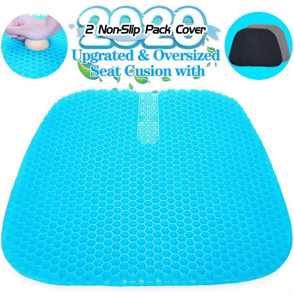 Honeycomb Design Soft Gel Seat Cushion with Groove Design