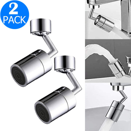 2 Pack Universal Splash Filter Faucet 720 Degree Angle Rotatable Faucet Sprayer Head for Kitchen Bathroom